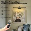 Dimmable Black Picture Lights with Remote and Timer Wireless Art Lights Rechargeable Gallery Lighting for Canvas Portrait 24'' Inch 5W Warm White