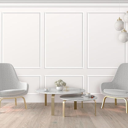 Pangda Peel and Stick Wall Molding Kit, 3D Premade Accent Molding Wainscoting Panel for Interior Wall Moulding Decor, Ready to Assemble Wainscoting Accent Panel (3 Set,39 x 63 in+39 x 28 in)
