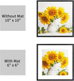puthiac 10x10 Solid Oak Wood Picture Frame, Fits 6x6 with Mat or 10x10 Without Mat, Wall Display Only, Plexi Front, 1 Pack, Black