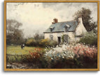 OIQArtOIQ Vintage Landscape Canvas Wall Art Framed Natural Scenery Painting Artwork Prints France Country Wilderness Farmhouse Decor Pictures Kitchen Bedroom Living Room Bathroom