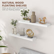 fuqing 30 Inch Floating Shelves for Wall, White Wood Floating Shelves Set of 2, 30'' Long Wooden Wall Shelves for Living Room Bedroom Bathroom Home Office - White