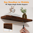 Floating Shelves for Wall Rustic Farmhouse 36 Inch Floating Shelf Bathroom Wooden Shelves for Wall Mounted Live Edge Pine Shelf with Unique Natural Grain for Living Room Bedroom Kitchen (Walnut)
