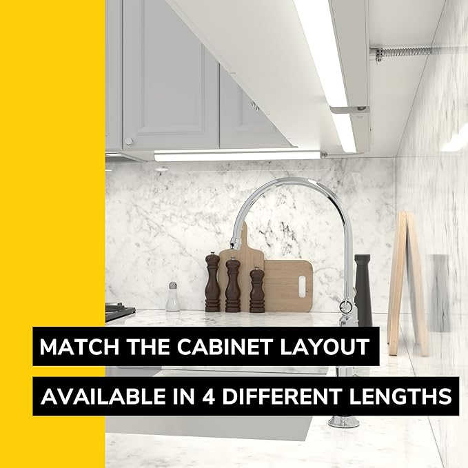 GETINLIGHT Inlight 24-inch Hardwired Only LED Under Cabinet Lighting, Daylight White(5000k), Dimmable, Matte White Finished, ETL Listed, IN-0201-13-WH-50