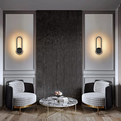 XEYOU 12W Modern Wall Sconce Rotatable 330° Indoor Black LED Wall Light Fixtures for Bedroom Living Room Hotel Hallway Aisle Corridor, Warm White 3000K