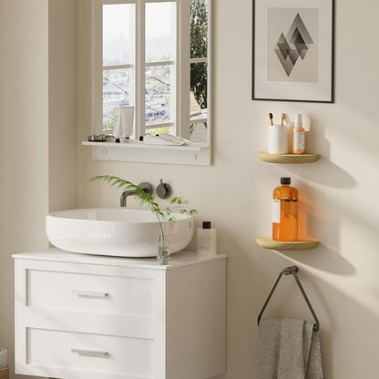 Solid Wood Half Round Floating Wall Shelves | Elegant Floating Shelves, Elevate Your Space. Perfect for Living Rooms, Bathrooms, Bedrooms, Offices, Children's Rooms