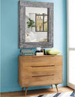 Wall Mirror Rustic Wooden Frame Rectangle Mirror Vintage Hanging Mirror for Bedroom Bathroom Living Room Farmhouse Wall Decor Large 26