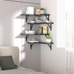 Corner Floating Shelves Wall Mounted Set of 4, Rustic Wood Storage Display Wall Shelves for Home Decor, Bathroom, Kitchen, Bedroom, Living Room, Office (Black)