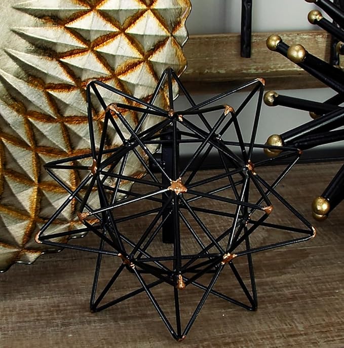 Deco 79 Metal Geometric Decorative Sculpture Home Decor Statue with Gold Accents, Accent Figurine 7