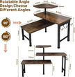 Kitchen Countertop Organizer, 3 Tier Moveable Corner Shelf Kitchen Shelf with Hook, Countertop Organizer for Bathroom, Spice Rack, Bookshelf, Coffee Area, Dresser Table (Brown)