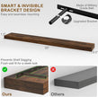 Fun Memories 55 Inch Fireplace Mantel - Long Floating Shelf, Wall Mounted Farmhouse Display with Invisible Heavy Duty Metal Bracket, Brown