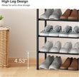 STO STO Expandable Shoe Rack, 5-Tier Metal Shoe Rack for Closet, Up to 24 Pairs Adjustable Shoe Rack Storage for Front Door Entrance, Free Standing Shoe Rack Organizer for Entryway, Black