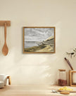 SHENIFY Coastal Framed Canvas Wall Art Vintage Landscape Seascape Classic Hallway Kitchen Office Decor - 8x10in Natural Framed