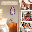 Purple Wavy Mirror Mirror for Girly Bedroom Decoration, Asymmetrical Cloud-Shaped Decorative Funky Mirrors for Modern Vintage Home Office Living Room Housewarming Birthday Gift