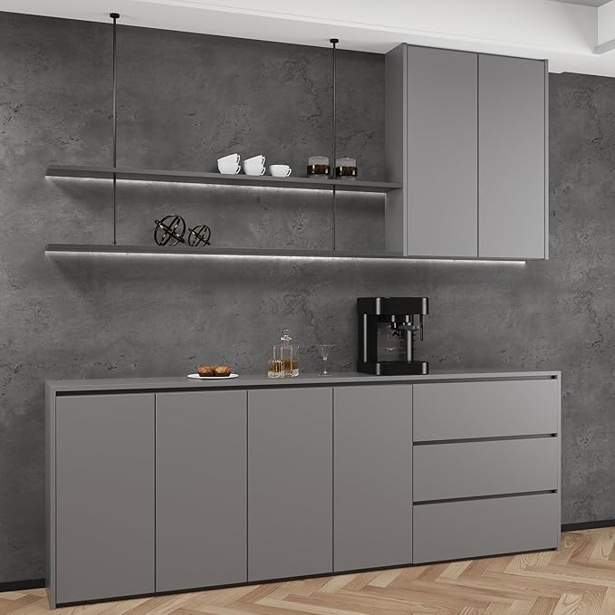 48"×591" Large Size Extra Wide Thick Darker Grey Black Concrete Wallpaper Peel and Stick Dark Gray Concrete Cement Contact Paper Vinyl Textured Adhesive Sticker for Bedroom Bathroom Gym Walls