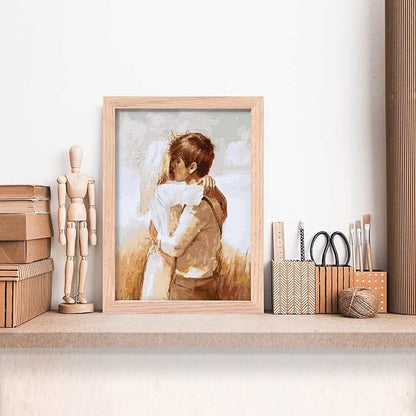 5x7 Picture Frame, OAK Wood Photo Frame with Perspex Glass for Vertical or Horizontal Tabletop Wall Display for Photos, Paintings, Posters, Artwork, Birthday Christmas Gift, Set of 4