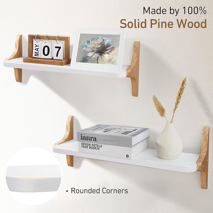 Wooden Floating Shelves for Wall, 23.6