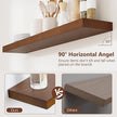 fuqing Rustic Floating Shelves for Wall, 36 Inch Floating Shelves Set of 2, Solid Dark Wood Wall Shelves for Living Room Bedroom Bathroom
