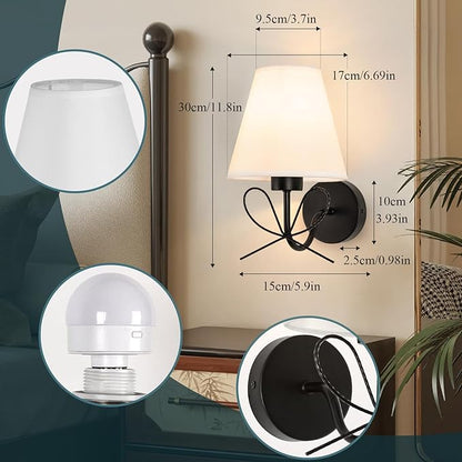 ADISUN Modern Wall Sconce Set of Two, Battery Operated Wall Sconce Remote Control Dimmable Wall Lamp Wireless Sconces for Living Room Bathroom Dining Room Corridor Staircase (2 Bulbs Included)