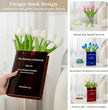 Puransen Brown Book-Shaped Vase for Flowers - Aesthetic Room Decor for Modern Home/Office, Minimalist Shelf Organizer with Floral Display, for Book Lovers & Interior Design Enthusiasts