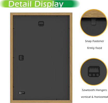 FrameWorks 2-Pack, 12x18 Matted to 11x17 Picture Frame, Golden Oak – Classic Wooden Photo Frame with Tempered Glass, Modern Matte Finish for Prints, Posters, Certificates & Wall Decor – Gallery-Ready