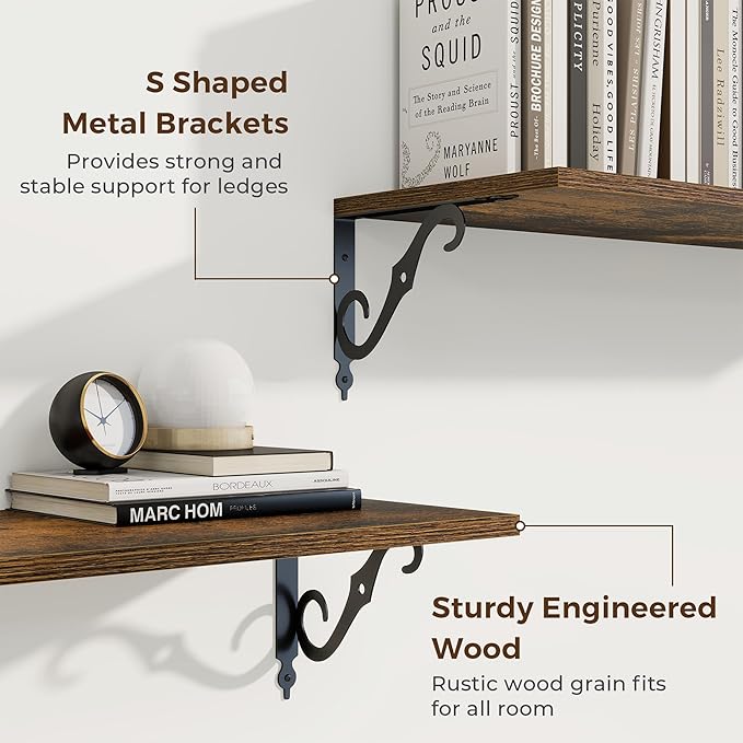RICHFOCUS 12 Inch Deep Floating Shelves for Wall, 16