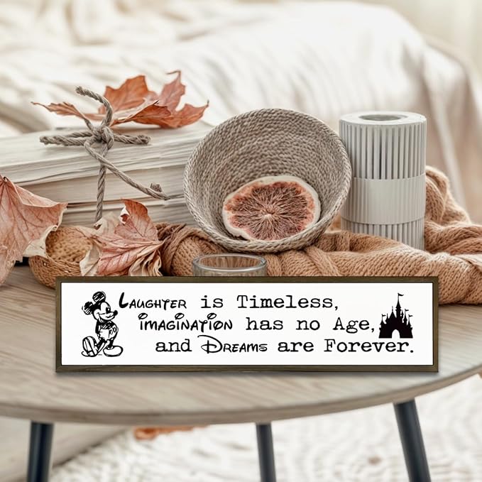 Inspirational Wooden Sign, Hanging Framed Wood Signs, Decorative Wooden Box Sign, Rustic Tabletop Decor, Motivational Home Office Classroom Decor, I Work So We can Go to Disney Signs