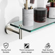 Glass Shelves for Bathroom,20-Inch Brushed Nickel Floating Bathroom Shelf Stainless Steel Tempered Glass Shelf Modern Shelves Wall Mounted