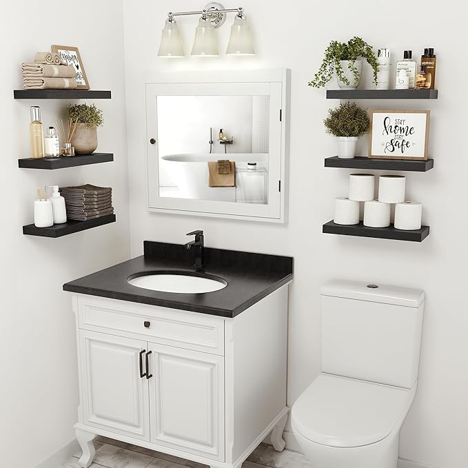 Vivelove Black Bathroom Shelves Over Toilet, 16
