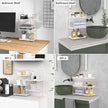 Plastic/Metal Freestanding Stackable Organizer Shelf,Bathroom Countertop Storage Shelf Cosmetic Organizer Holder Kitchen Spice Rack,3-Tier Standing Rack (Rose Gold)