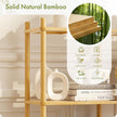 Book Shelf, 4 Tier Bamboo Bookshelf, Tall Bookcase with 8 Open Display Shelves Storage Organizer, Adjustable Bookshelves Standing Shelf Units for Bedroom, Living Room, Bathroom, Home Office