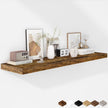 Fun Memories Floating Shelves - 12 Inch Rustic Wooden Wall Shelves - Extra Deeper & Thicker Wall Mounted Storage Shelf for Living Room, Kitchen, Farmhouse - 48