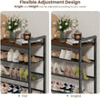 5 Tier Shoe Rack for Entryway, Metal Shoe Rack Heavy Duty with Wooden Top & Adjustable Mesh Shelves, Shoe Storage Organizer for Front Door Entrance/Closet/Bedroom/Dorm/Garage