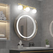Ralbay Mid Century Modern Gold Bathroom Light Fixtures Gold Milky Glass Modern Bathroom Vanity Lights Over Mirror, Gold 3-Light (Exclude Bulb)