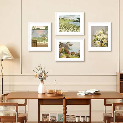 FIXSMITH 11x14 Picture Frame Bulk-4 Pack, Photo Frame with HD Plexiglass, Display Pictures 8x10 with Mat or 11x14 Without Mat, White Picture Frames Collage Wall Decor, Gallery Wall Frame