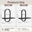KALYLOC Floating Shelves for Wall, Hanging Shelves Wall Shelf for Plants, Decorative Wall Mounted Shelves for Living Room Bedroom Bathroom Home Office Kitchen, Black Wood Set of 2