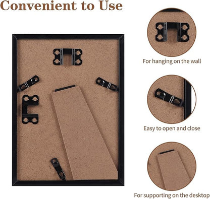Hoikwo 18 Packs 5x7 Rustic Brown Multi Plastic Picture Frames Set with Plastic Cover for Family Photos, Artwork, Light Weight Bulk 5 by 7 Frames Pack for Wall Hanging and Table, Stylish Picture Frames