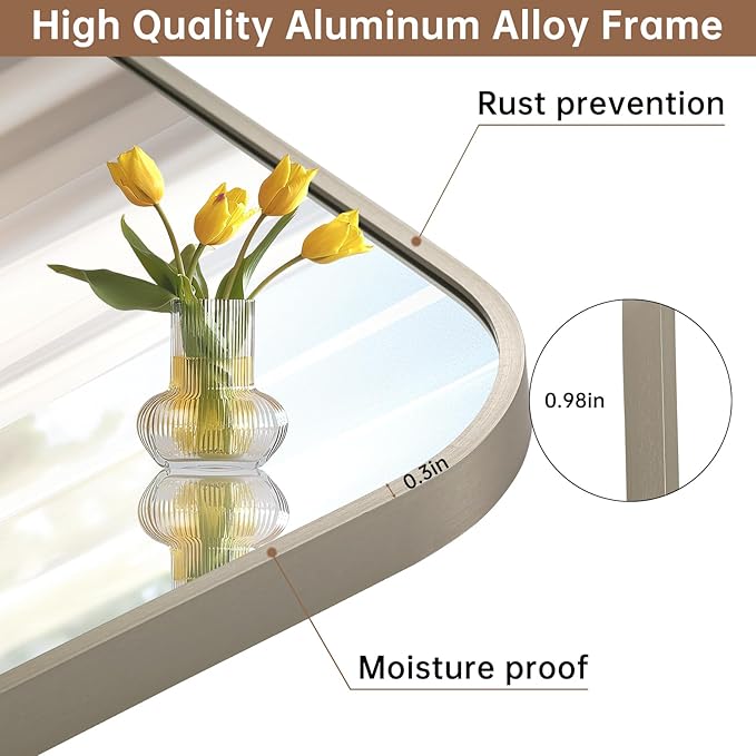 Brushed Nickel Mirror, 22