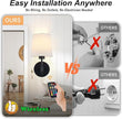 Rechargeable Wall Sconces Set of 2, Black Cordless Battery Operated Sconce with Dimmable LED Bulb and Remote, 13 Colors Wall Lights for Bedroom Living Room Hallway