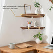 Floating Corner Shelve, 10 Inch Acacia Wood Corner Shelf Set of 2, Corner Shelf wall Mounted for Living Room, Bedroom, Bathroom, Office, Kitchen (Natural Wood Colour)