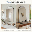 DUMOS Black Metal Arch Vanity Rounded Rectangle Bathroom Mirrors for Over Sink Wall, 27x38 Inch Large Matte Mirror, Modern Decorative for Restroom, Farmhouse