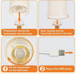Touch Bedside Table Lamps Set of 2 - Stepless Dimming USB Powered, Minimalist Wood Base Linen Shade, 2700K Warm Night Light for Bedroom Nightstand Nursery Dorm Kitchen Small Spaces(5W LED 50K Hrs)