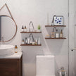Rustic State Moma Wall Mounted Narrow Decorative Floating Shelves with Triangle Brackets - Picture Ledge, Display for Collectibles Memorabilia Awards Objects Toiletries - Set of 4 - Walnut