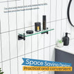 KOKOSIRI Wall Shelves Bathroom Hardware Glass Floating Shelf Small Hanging Rack Storage/Room Decor 16-Inch Oil Rubbed Bronze 2 Pack B1105ORB-L16-P2