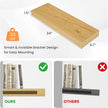24 Inch Floating Shelves for Wall, Wooden Wall Mounted Display Shelves with Invisible Brackets for Living Room, Bedroom, Bathroom, Kitchen Decor and Storage, Set of 2, Oak
