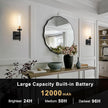 Wireless Wall Sconces with Remote Control, Battery Operated Wall Sconce Set of 2, Black & Gold Rechargeable Dimmable Wall Light for Bedroom Living room Bathroom Hallway Entryway Stairwell, 3000K