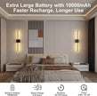 Shineled Wall Sconces Set of 2, 29'' Battery Wall Sconce with Remote Control, 350° Black Rotatable Dimmable Wall Lamp, Wireless Wall Lights for Bedroom, Living Room
