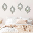 ZEXUIRU Set of 4 Wooden Rustic Wall Mirror Vintage Style Decorative Entry Mirror Farmhouse Wall Decoration for Living Room Bedroom Bathroom Kitchen