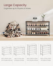 VASAGLE Shoe Rack, 4-Tier Shoe Storage Organizer for Entryway and Closet, Holds 15-18 Pairs of Shoes, 3 Fabric Shelves, Steel Frame, Industrial, Rustic Brown and Black ULBS135B01