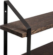 Mkono Floating Wall Shelves 3 Tier 17 Inch Rustic Hanging Shelf with Metal Bracket Wall Mount Wood Storage Display Shelves for Living Room Bathroom Bedroom Kitchen Office,Medium