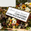 I Love You More Than Yesterday Sign, Love Wood Sign, Framed Wooden Block Signs, Farmhouse Home Decor for Shelves Counter, Romantic Bedroom Decoration, Gift for Husband Wife Boyfriend Girlfriend